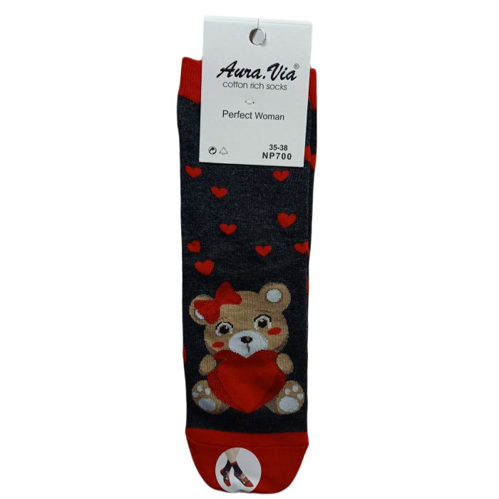 SKARPETY WALENTYNKOWE DAMSKIE LOVE BEAR NP700/1