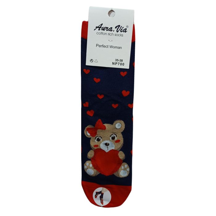 SKARPETY WALENTYNKOWE DAMSKIE LOVE BEAR NP700/2