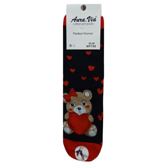 SKARPETY WALENTYNKOWE DAMSKIE LOVE BEAR NP700/3