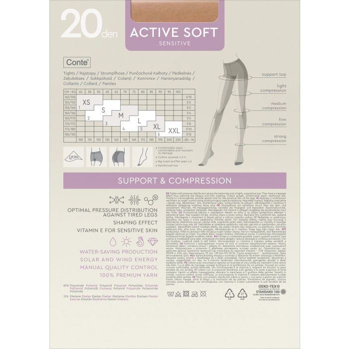 RAJSTOPY DAMSKIE ACTIVE SOFT Z EFEKTEM MODELOWANIA 20 DEN