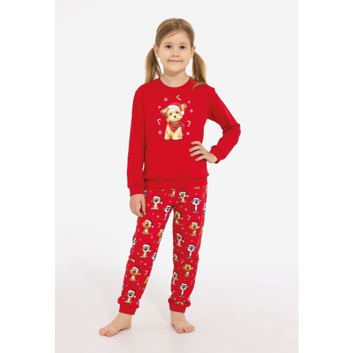 PIŻAMA DZIEWCZĘCA KIDS KD ŚWIĄTECZNA DOG 2 594/206