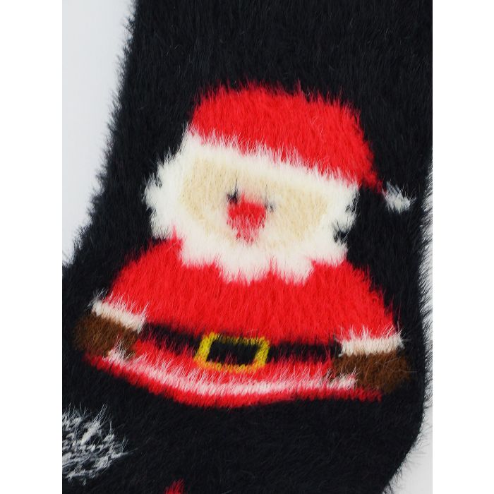 SKARPETY DAMSKIE PUCHATE XMAS MIKOŁAJ SB090-W-01