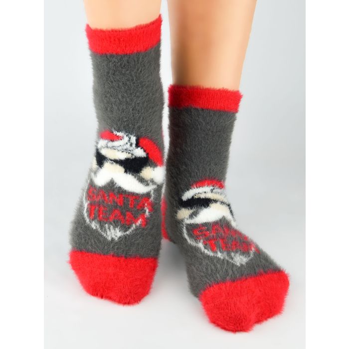 SKARPETY DAMSKIE PUCHATE XMAS SANTA TEAM SB090-W-04