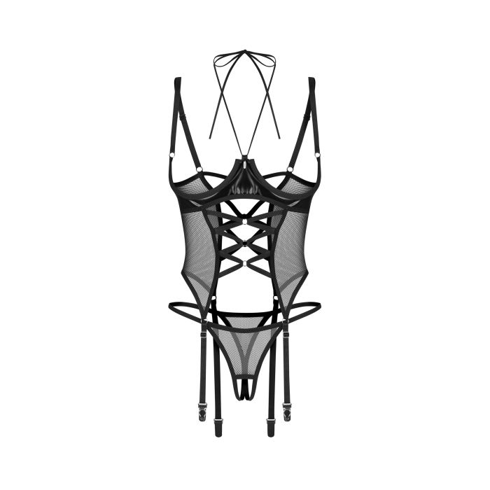 GORSET DOMINNA CUPLESS CORSET + CROTCHLESS THONG