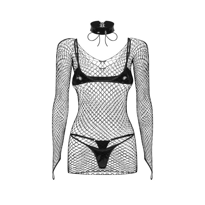 KOMPLET SASHALLA 4-PCS SET SUKIENKA, BIUSTONOSZ, STRINGI I CHOKER