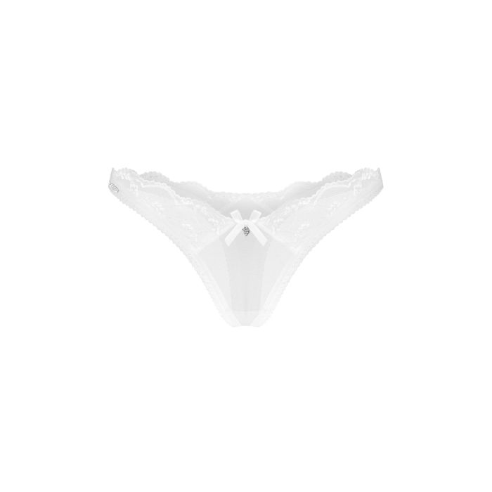 KOMPLET WEDDYA 3-PCS SET BIUSTONOSZ, STRINGI I OTWARTE STRINGI