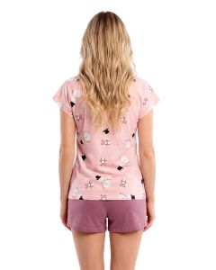 PIŻAMA SNOWMAN SHORT PLUM 