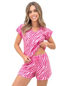PIŻAMA DAMSKA ZEBRA SHORT 