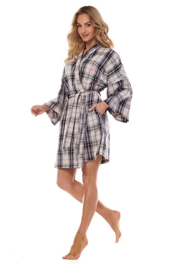 SZLAFROK DAMSKI KRÓTKI ROXY 2474 FLANELOWY