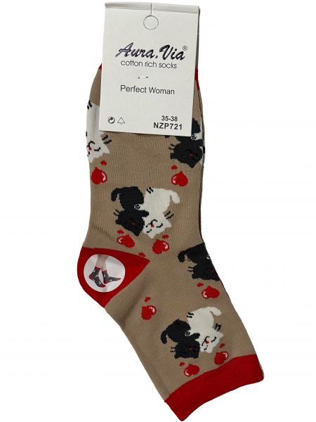 SKARPETY WALENTYNKOWE DAMSKIE LOVE CATS NZP721/1