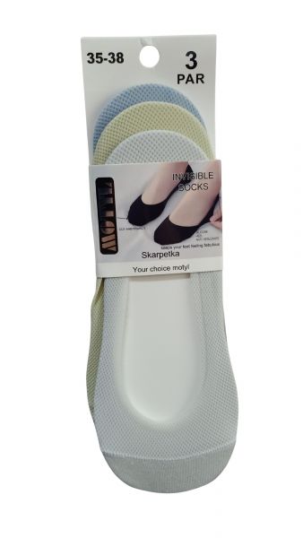 SKARPETY BALERINY DAMSKIE FILO Z SILIKONEM NV1003/3 OP. 3 SZT.