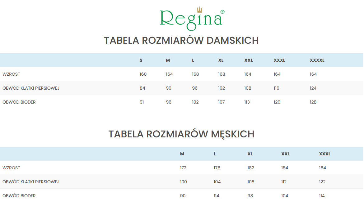 Tabela rozmiarów