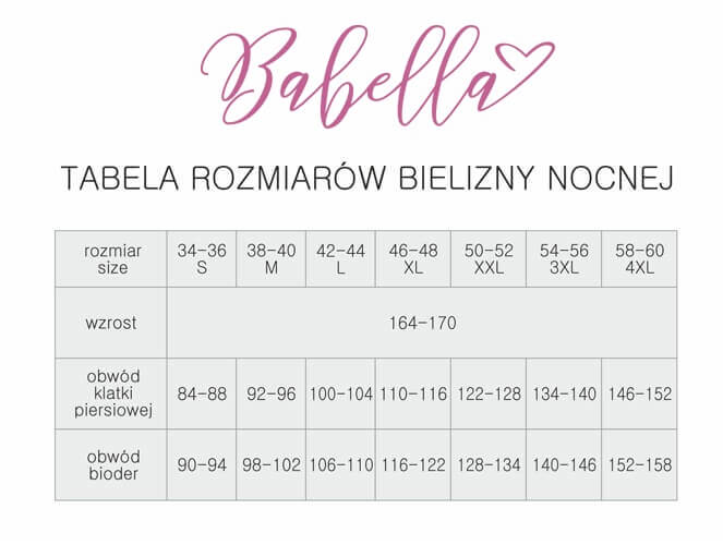 Tabela rozmiarów